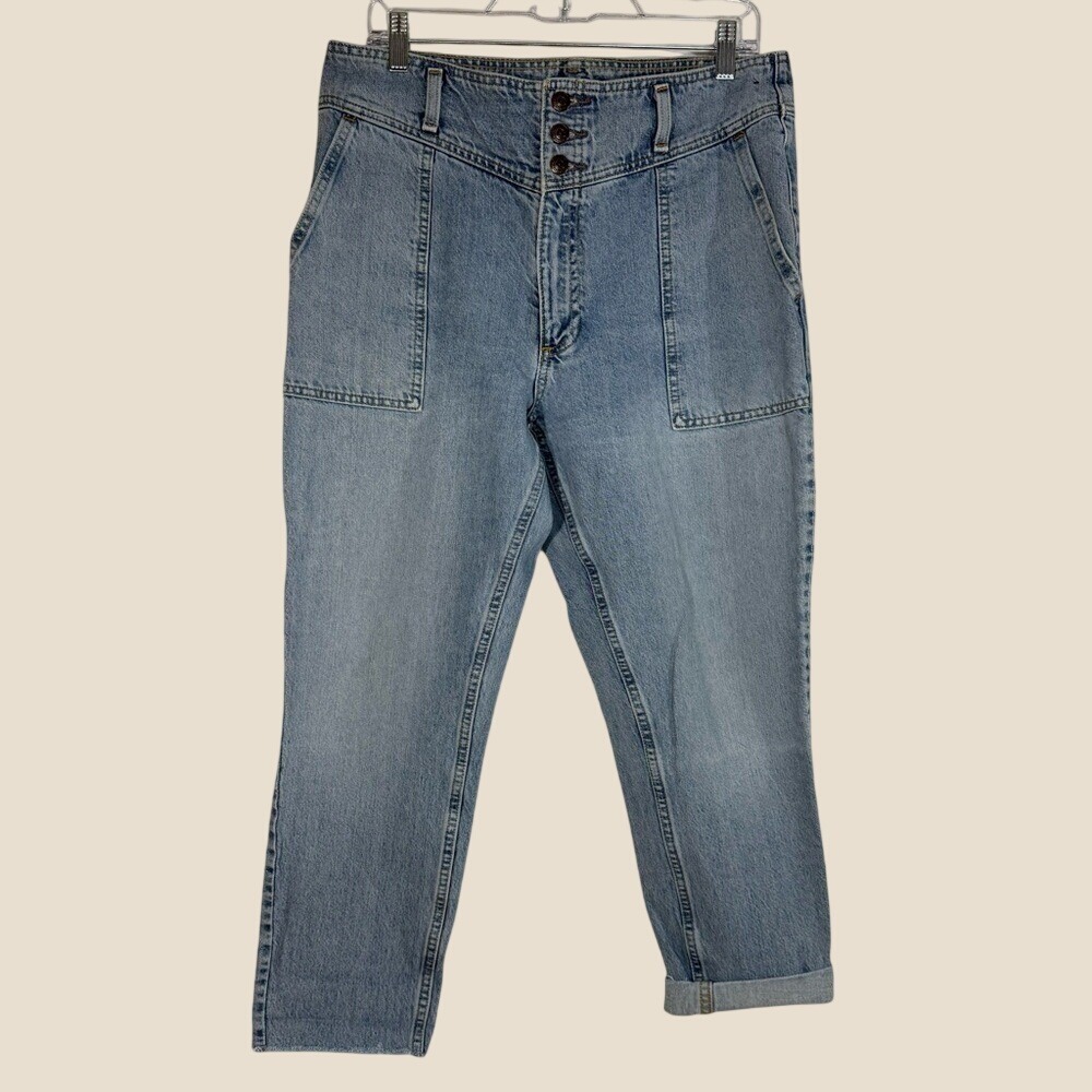 Abercrombie & Fitch Mom Jeans Women's 30/10R High Rise Button Fly No Back Pocket